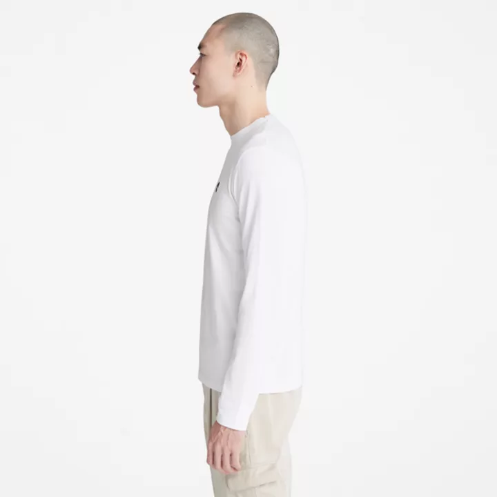 T-shirt à col rond et manches longues Dunstan River pour homme en blanc