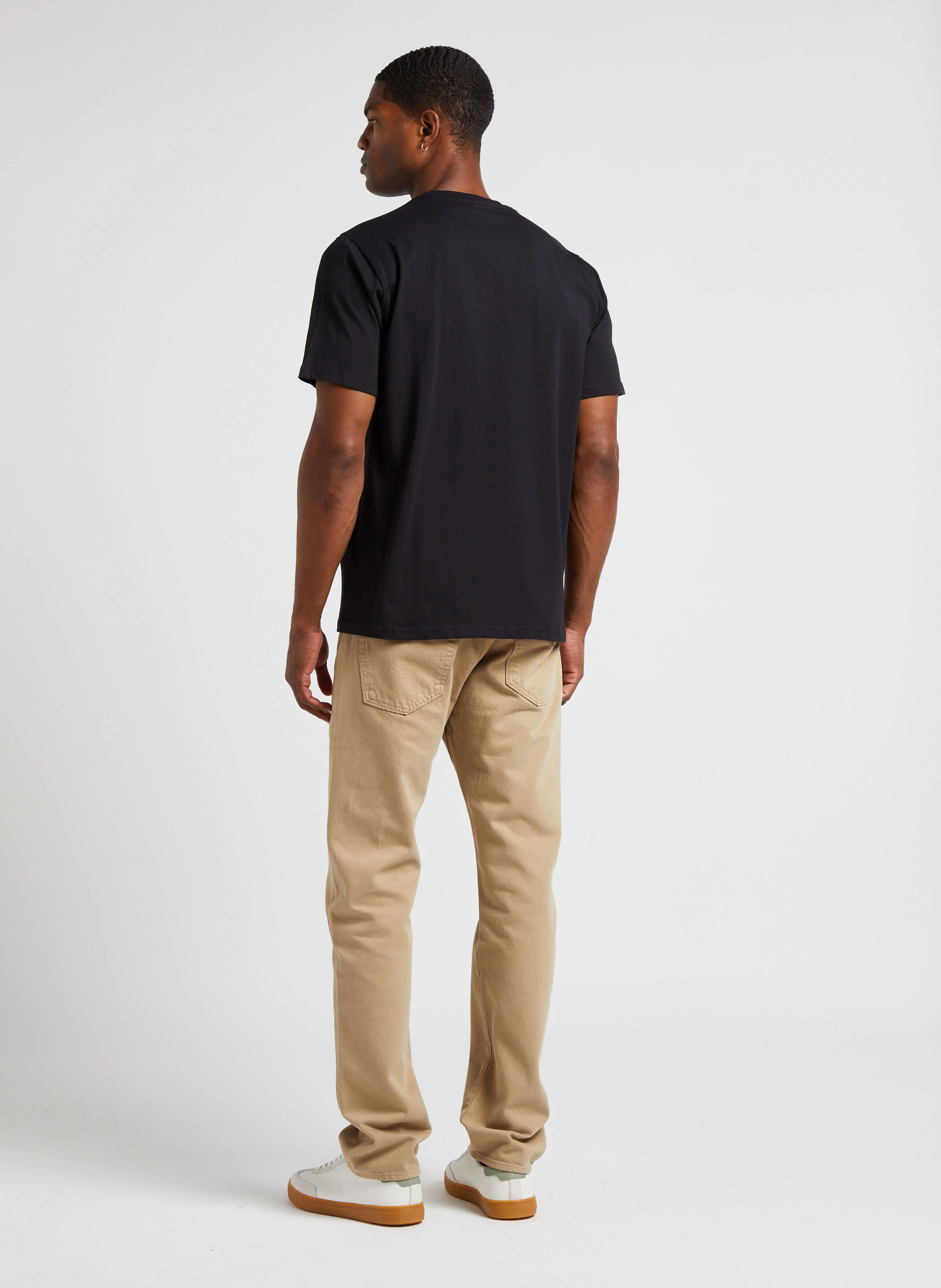 NEW T-TOG'S - Tee-shirt droit col rond brodé en coton | Noir