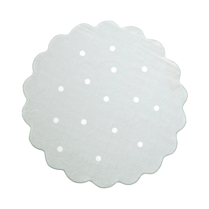 Rond wasbaar vloerkleed - Cloudy Stippen Mint