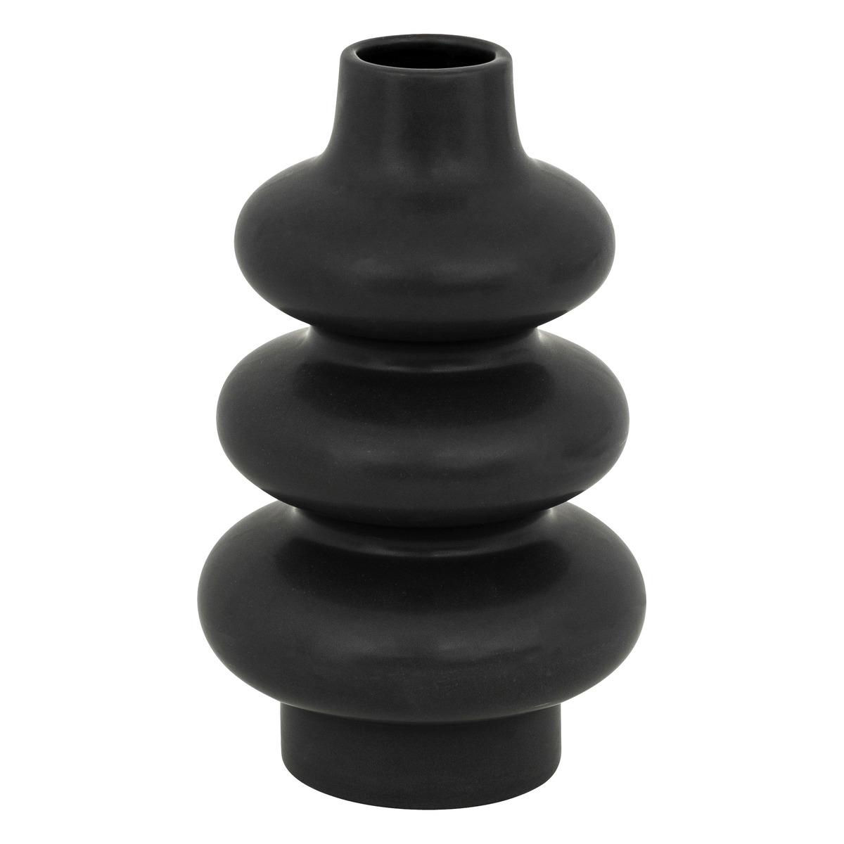 VASE CLOTHILDE CERAMIQUE NOIR H.25CM