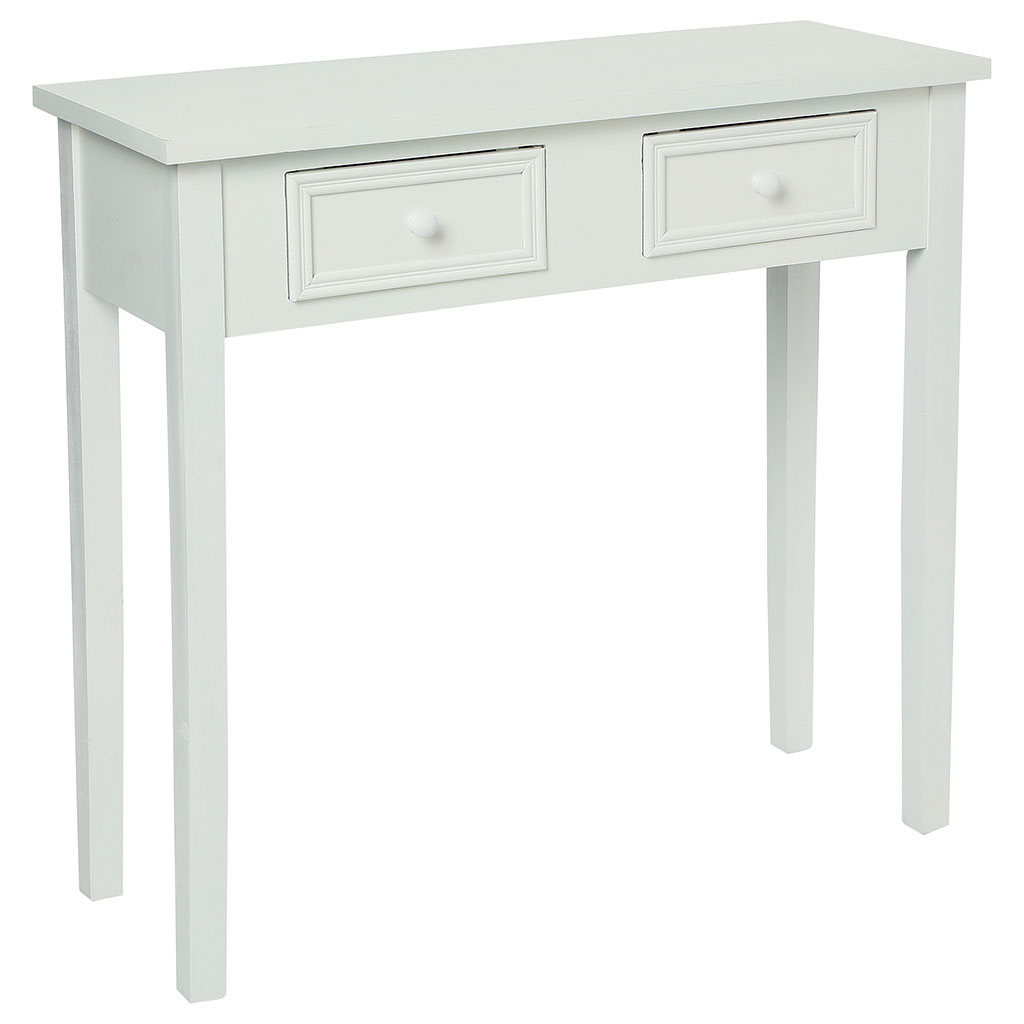 Console CHARME 2 tiroirs blanche 80x76x30cm - ATMOSPHERA