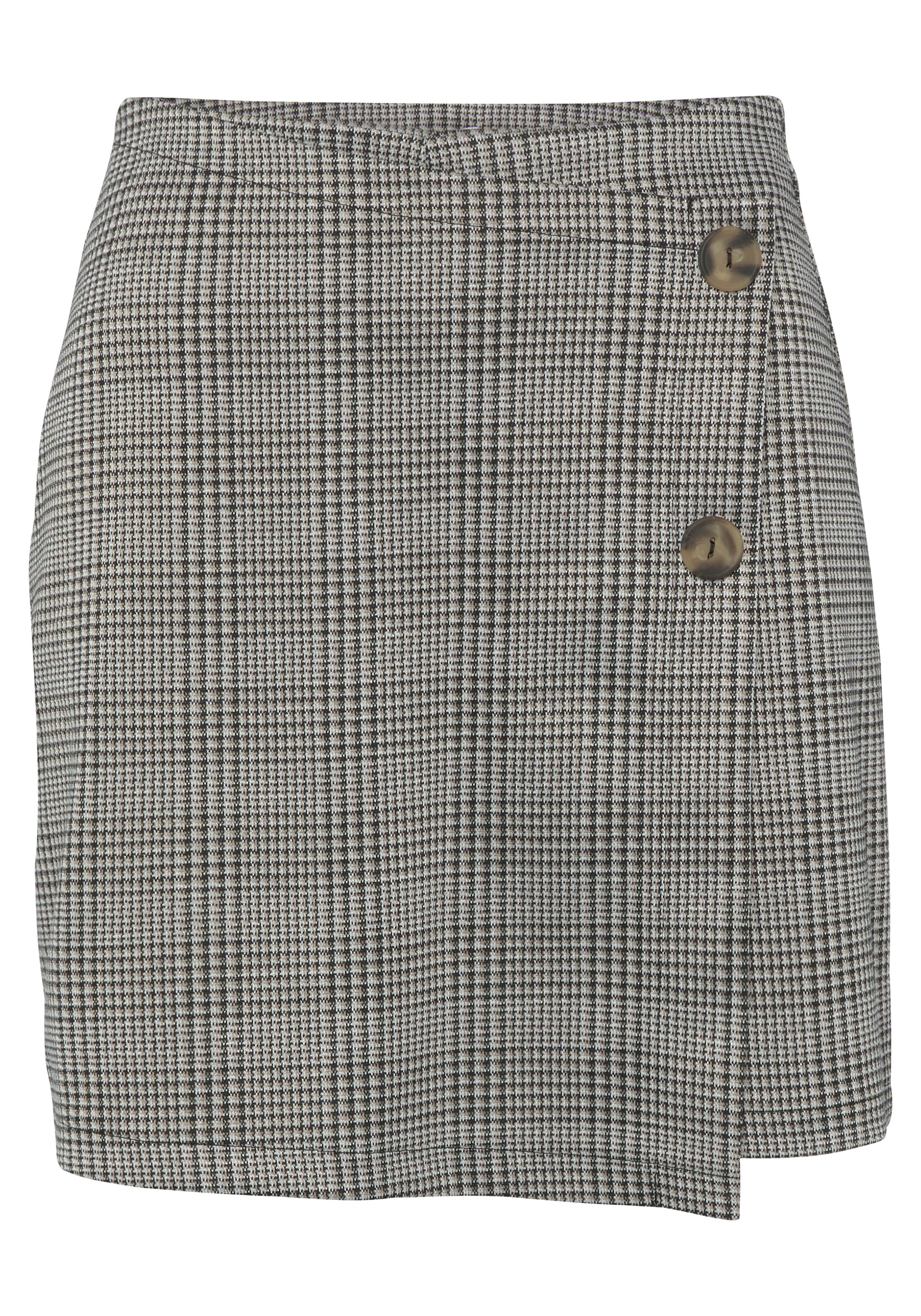 Buffalo Hosenrock in Wickeloptik mit Karomuster, eleganter Skort mit Zierknöpfen