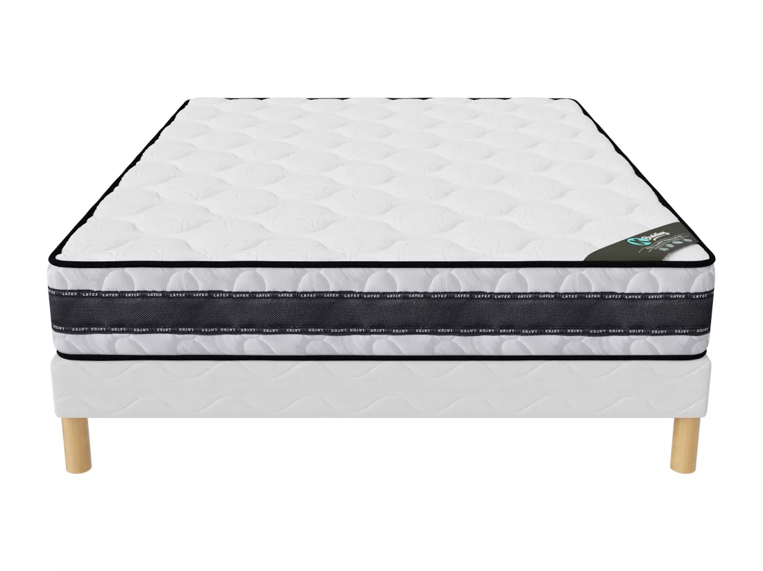 MEDICARE |Ensemble Matelas 140x190 Latex Hauteur 22cm