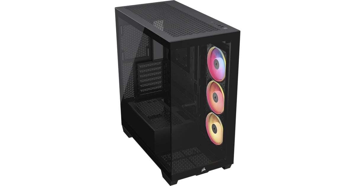Corsair3500X LX-R RGB iCUE LINK midi tower behuizing  (Zwart | 2x USB-A | 1x USB-C | Tempered Glass)