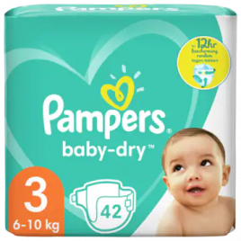 Pampers Baby dry maat 3 luiers tot 12 uur bescherming (vanaf 6 tot 10 kg)