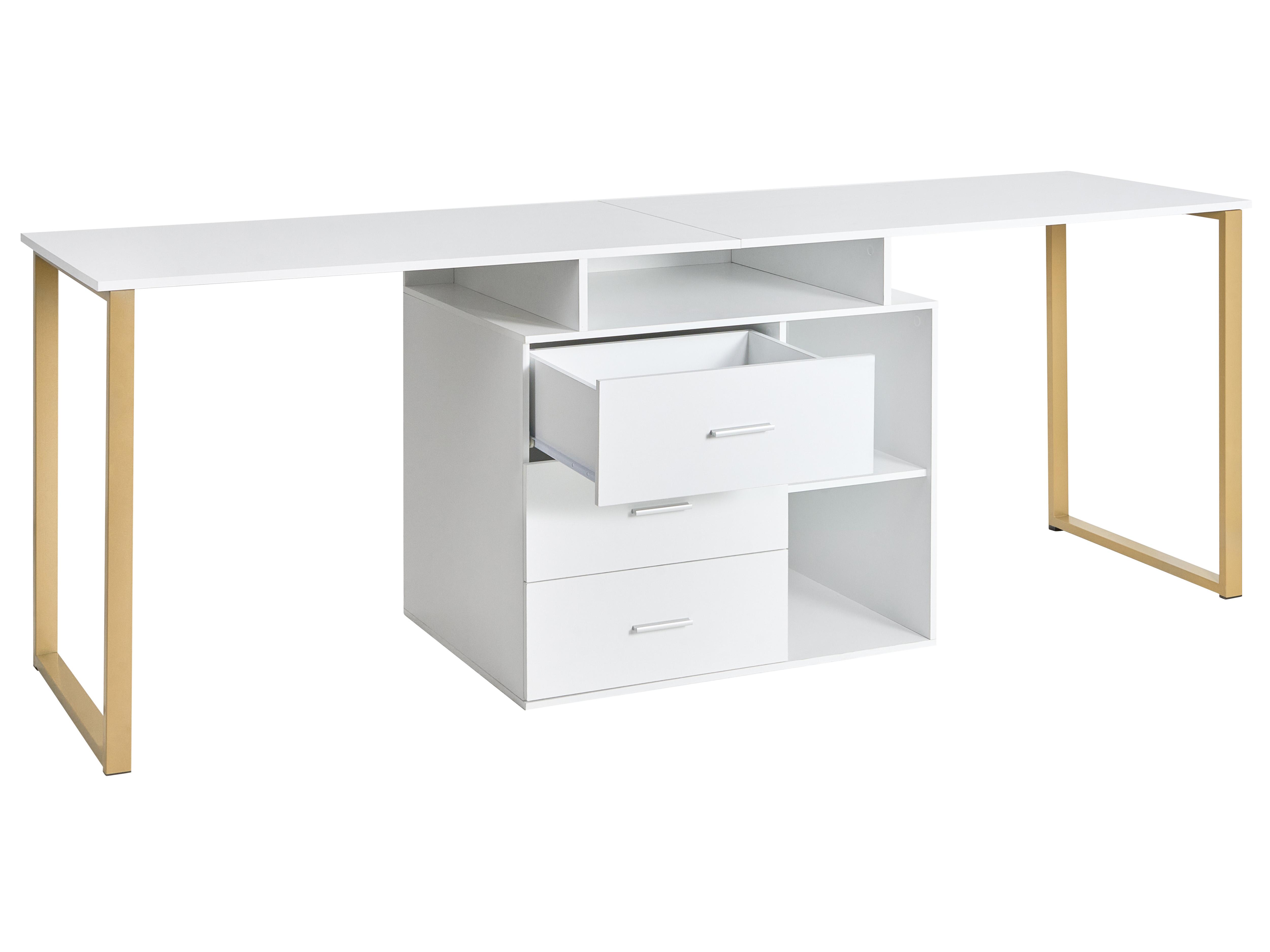 Verstelbaar bureau ASHMORE Wit 165/220 cm 55 cm