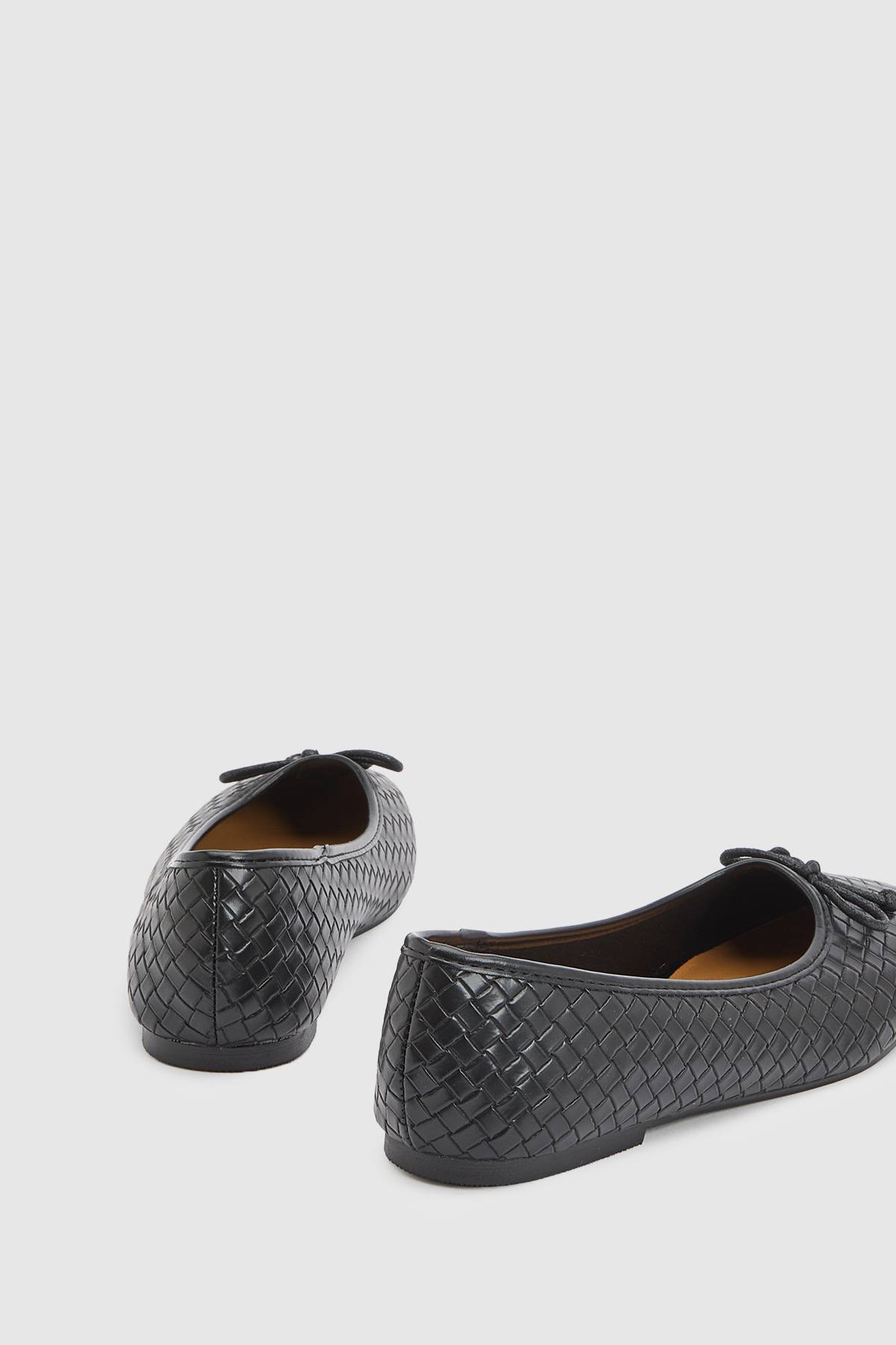 Oasis Ballerines Rosa En Synthétiquecuir Tressé Avec Nœud Décoratif