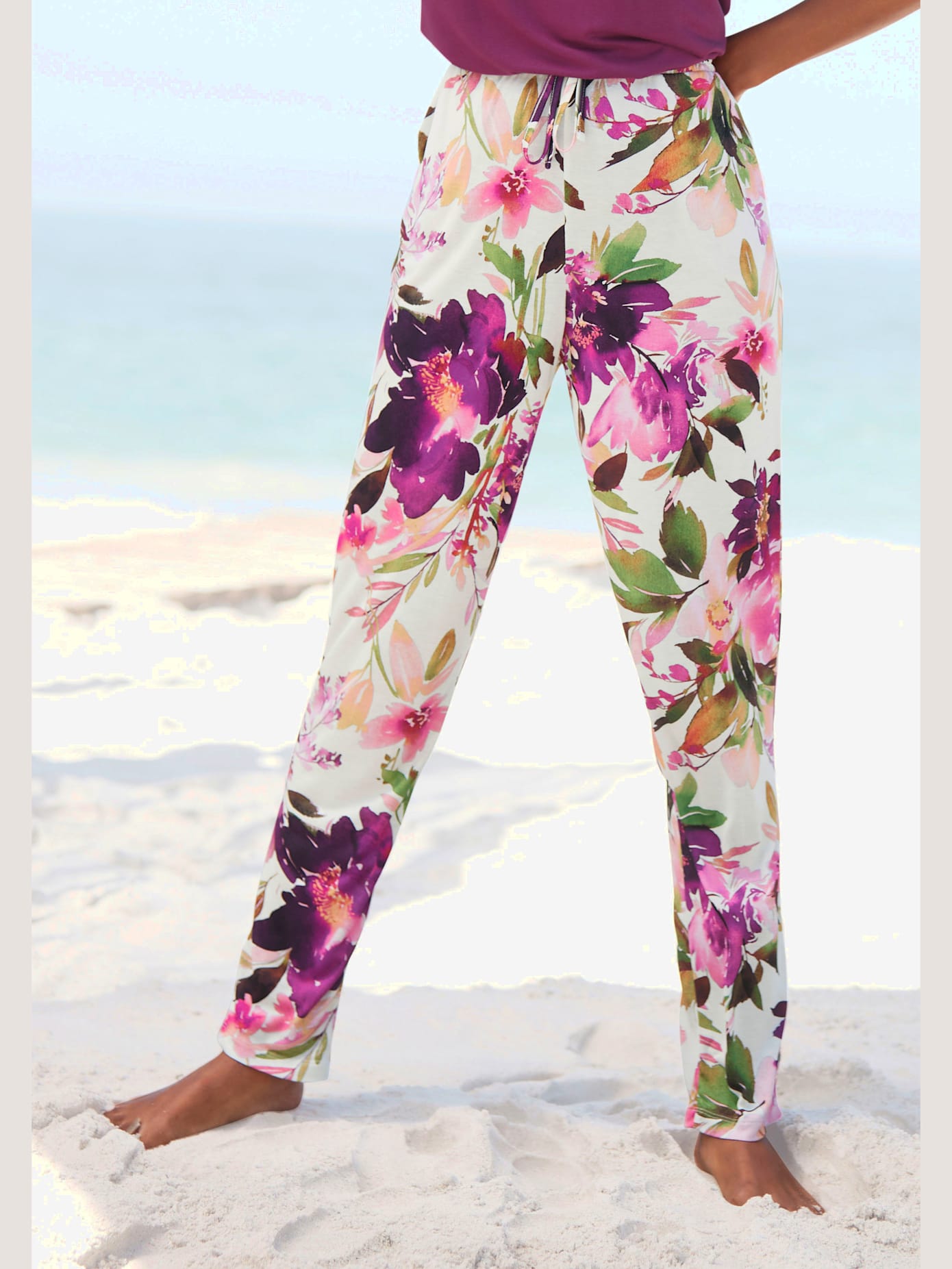 Pantalon en jersey ceinture élastique à cordon