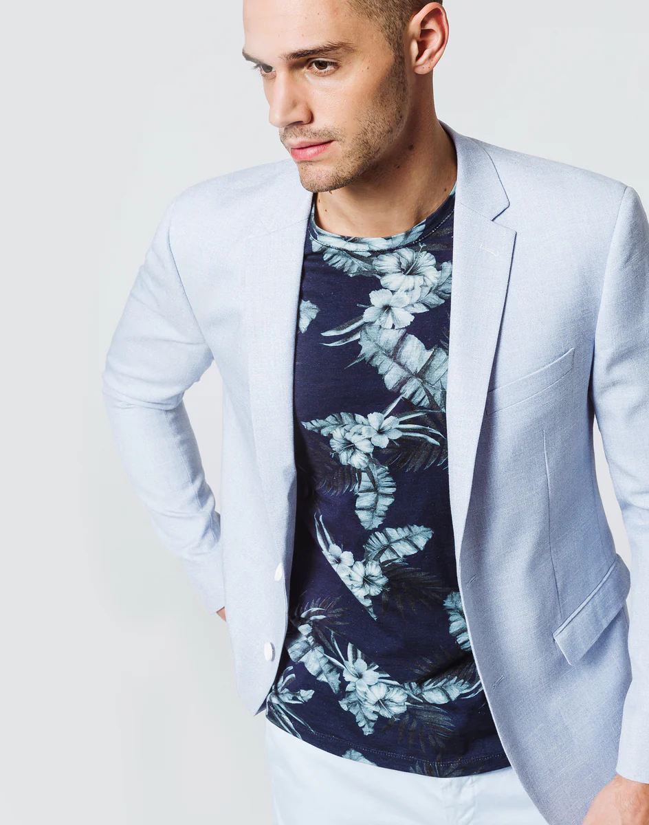 Veste Casual Bleu Ciel