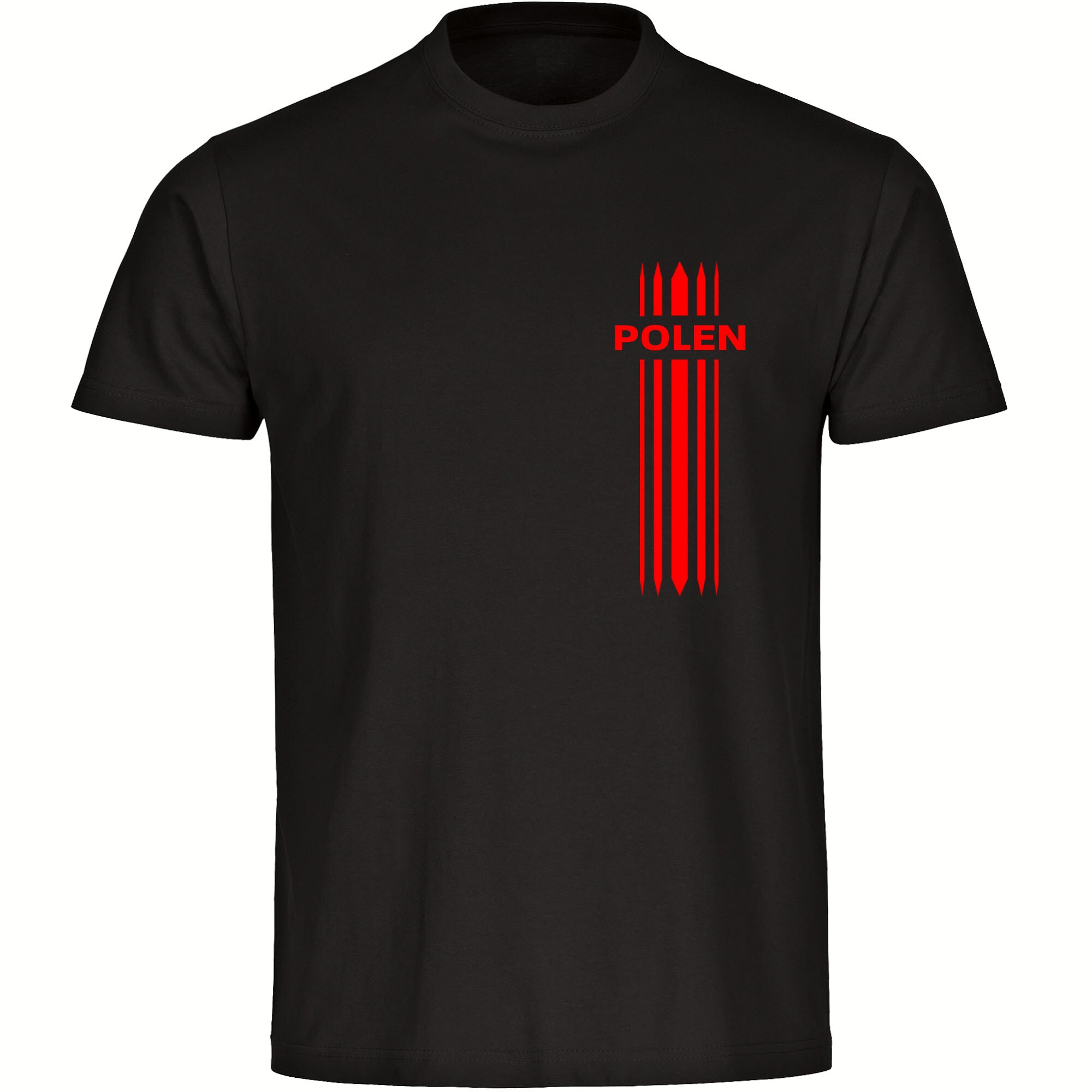 multifanshop® Herren T-Shirt - Polen - Streifen - Druck rot
