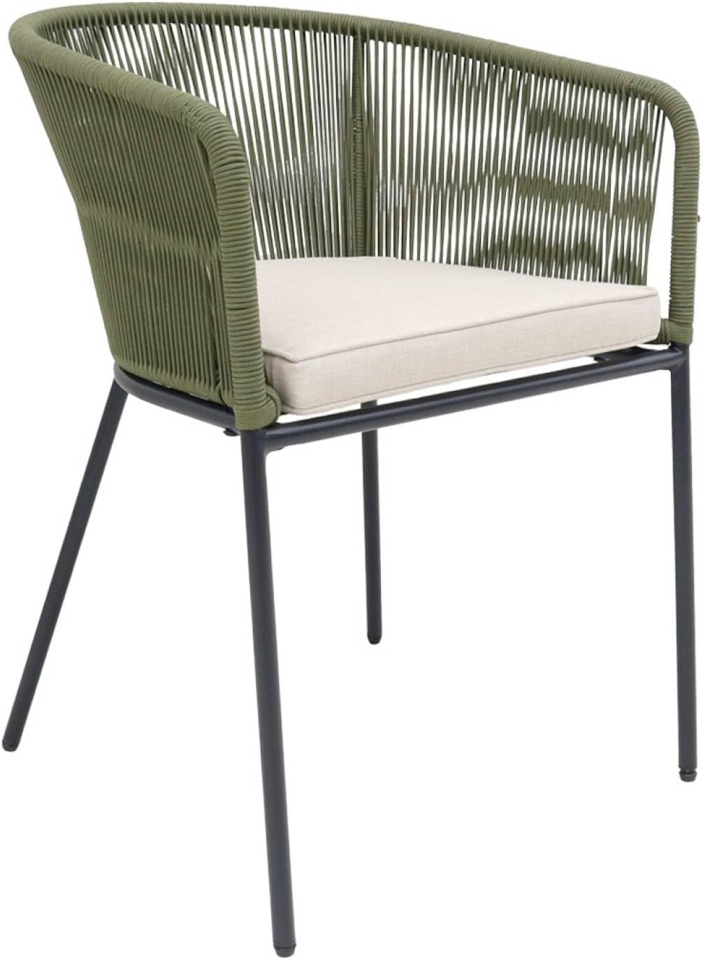 sweeek - 4er-Set Gartensessel aus verzinktem Stahl mit Seilbespannung - Santos