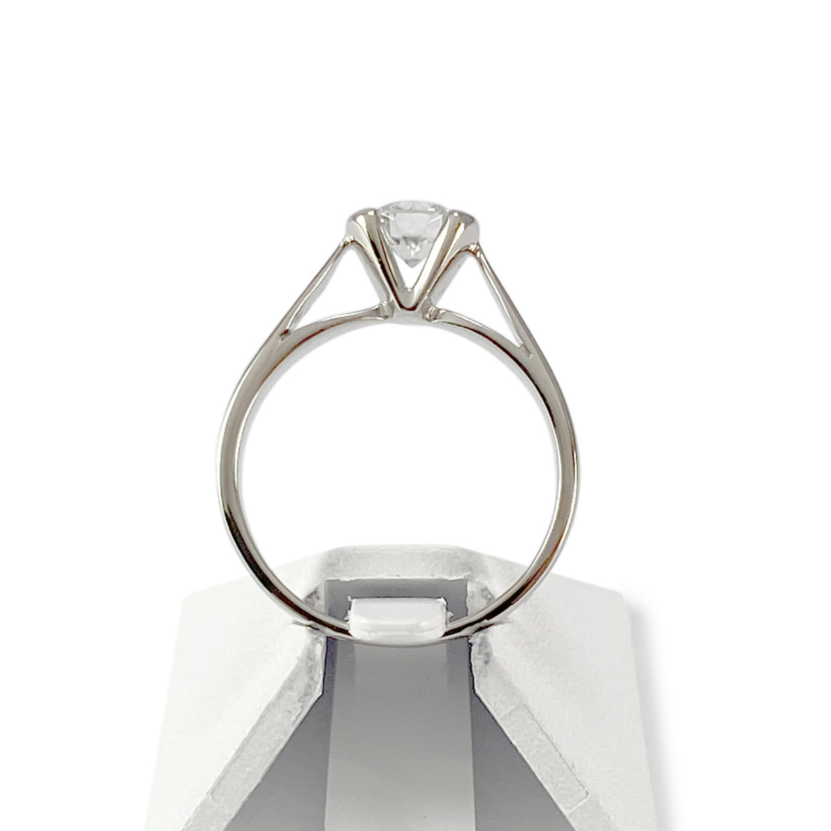 Bague solitaire d'occasion or 750 blanc 0.50 carat