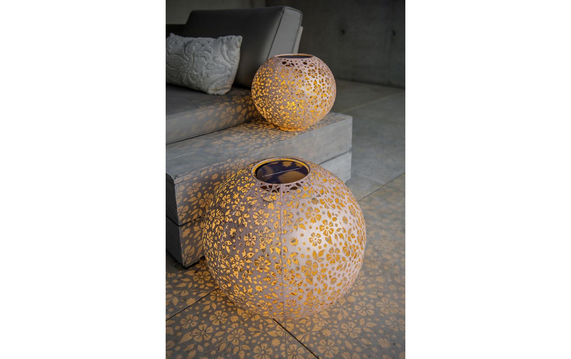 Windlicht Solar Antic Ball Carrera Ø 40 cm, HellrosaSolarleuchte zum Aufstellen
