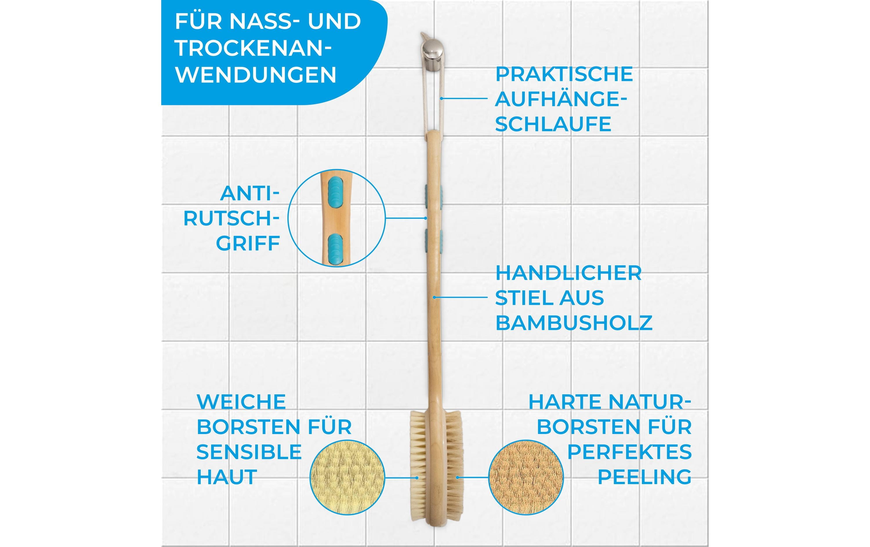 Dusch- und Badebürste 1 Stück2-in1 Körpermassagebürste