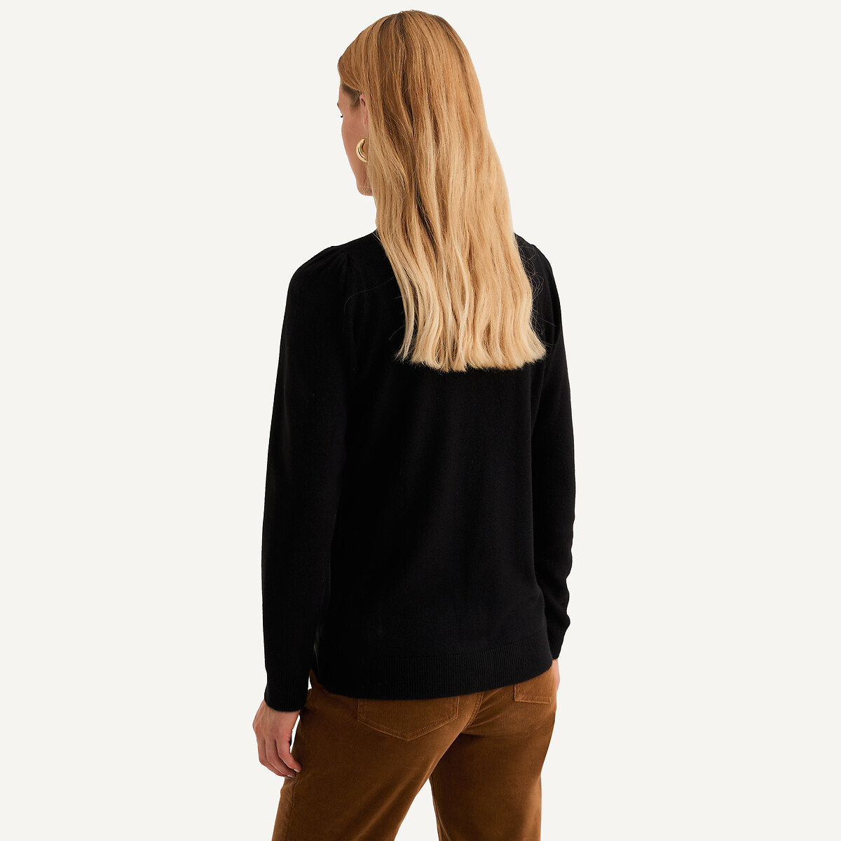 ANNE WEYBURN<br>Cardigã de gola redonda, muito macio ao toque