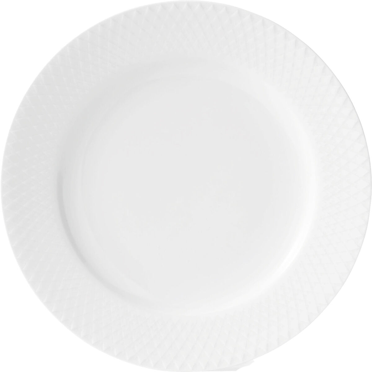Rhombe Tallerken 21cm Hvit, Lyngby Porselæn
