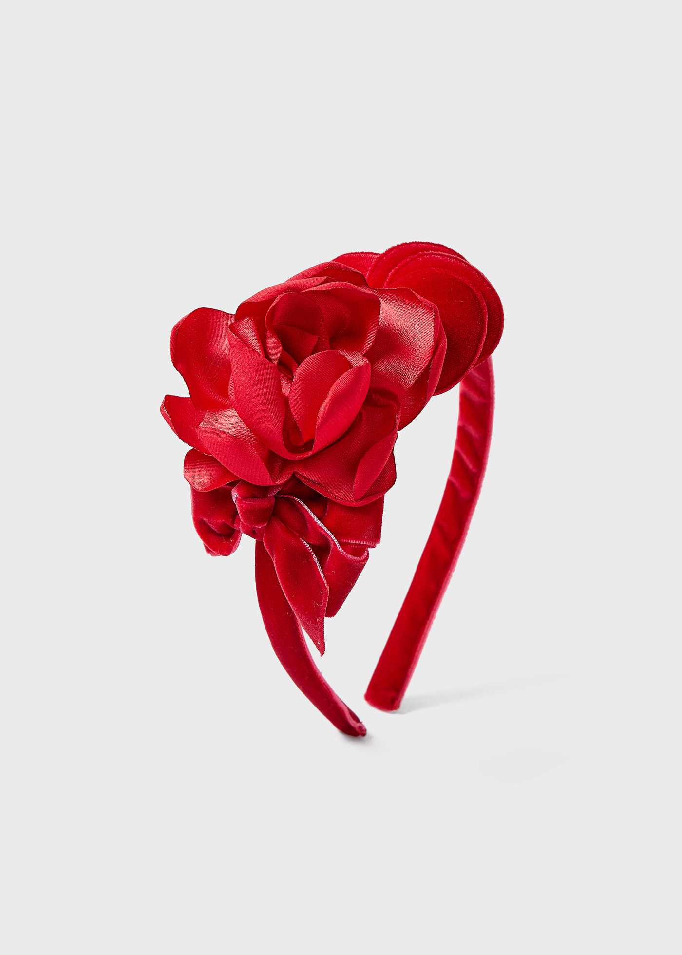 Tiara floral de veludo para meninas