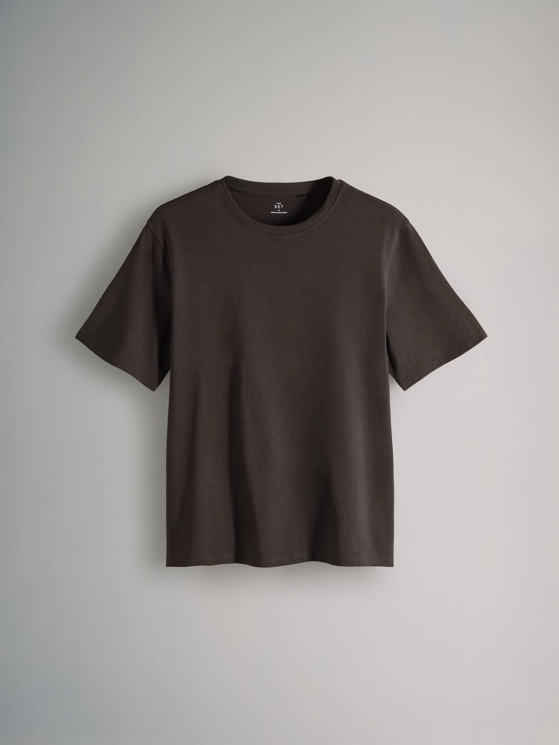 Zwart/Chocoladebruin/Wit - The Set verpakking van 3 relaxte T-shirts met korte mouwen van 100% katoen