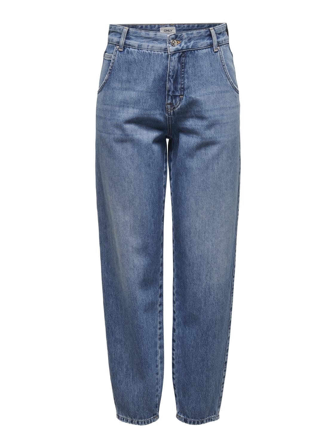 ONLTROY Hohe Taille Karotte Jeans Medium Blue Denim