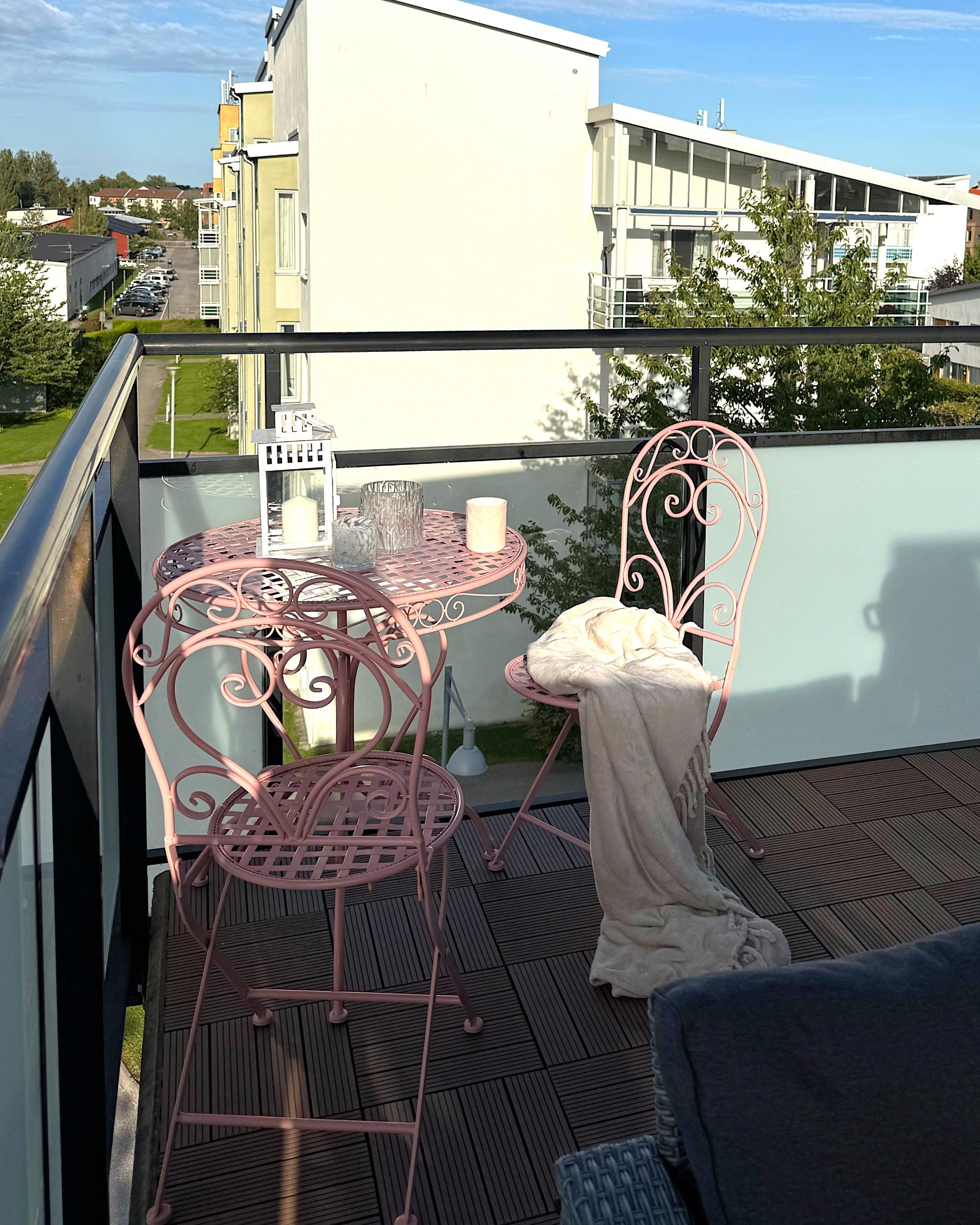 Bistroset inklapbaar ALBINIA Metaal Roze