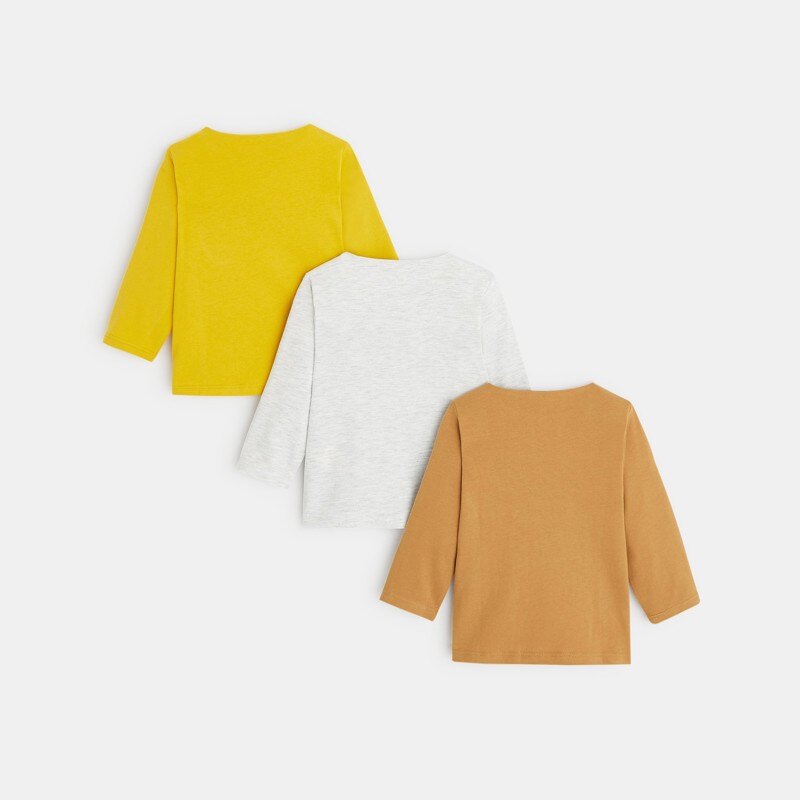 T-shirt maille uni (lot de 3) jaune bébé garçon Jaune