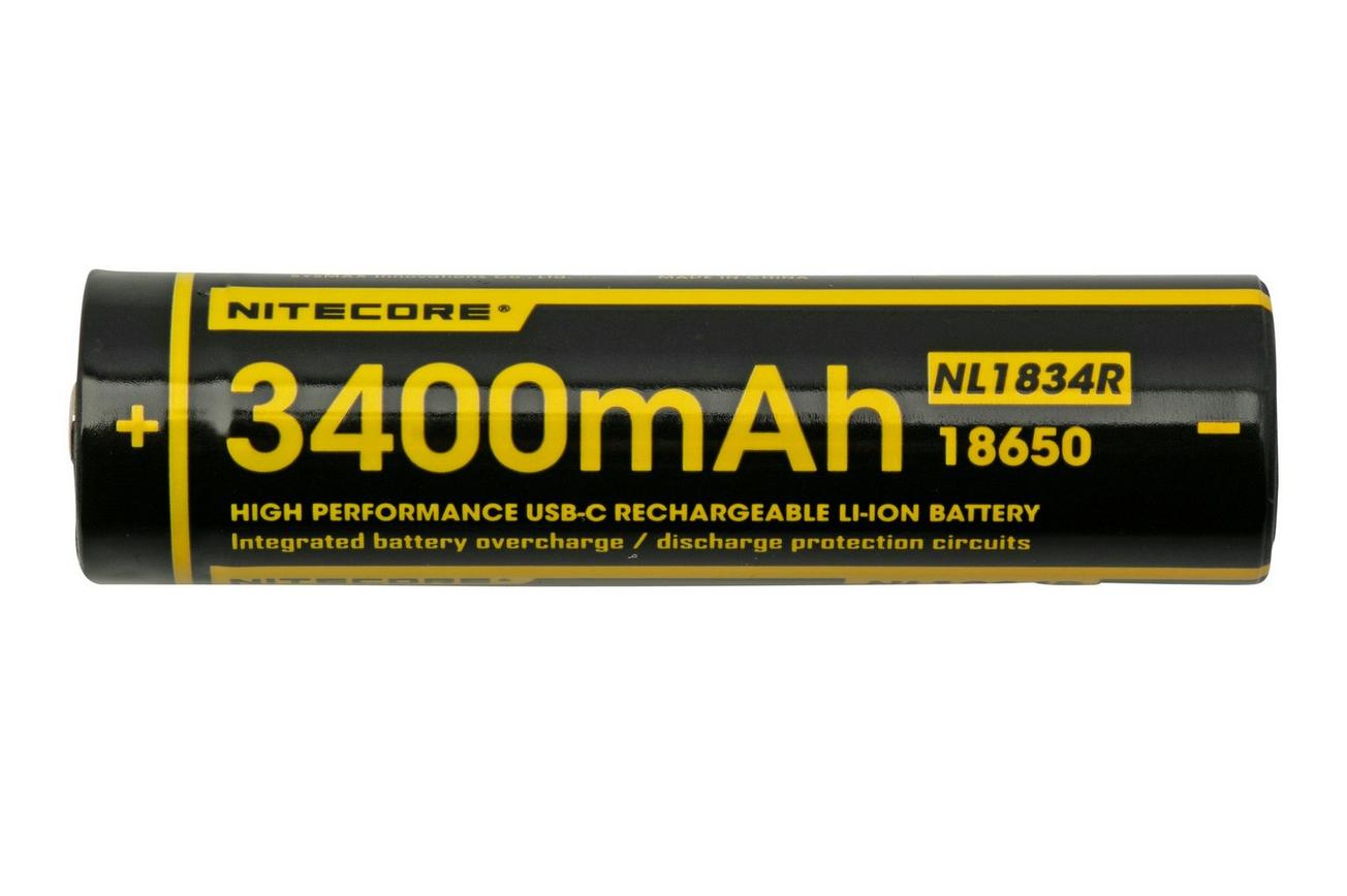 Nitecore NL1834R USB-C 18650-accu met usb-c poort, 3400 mAh