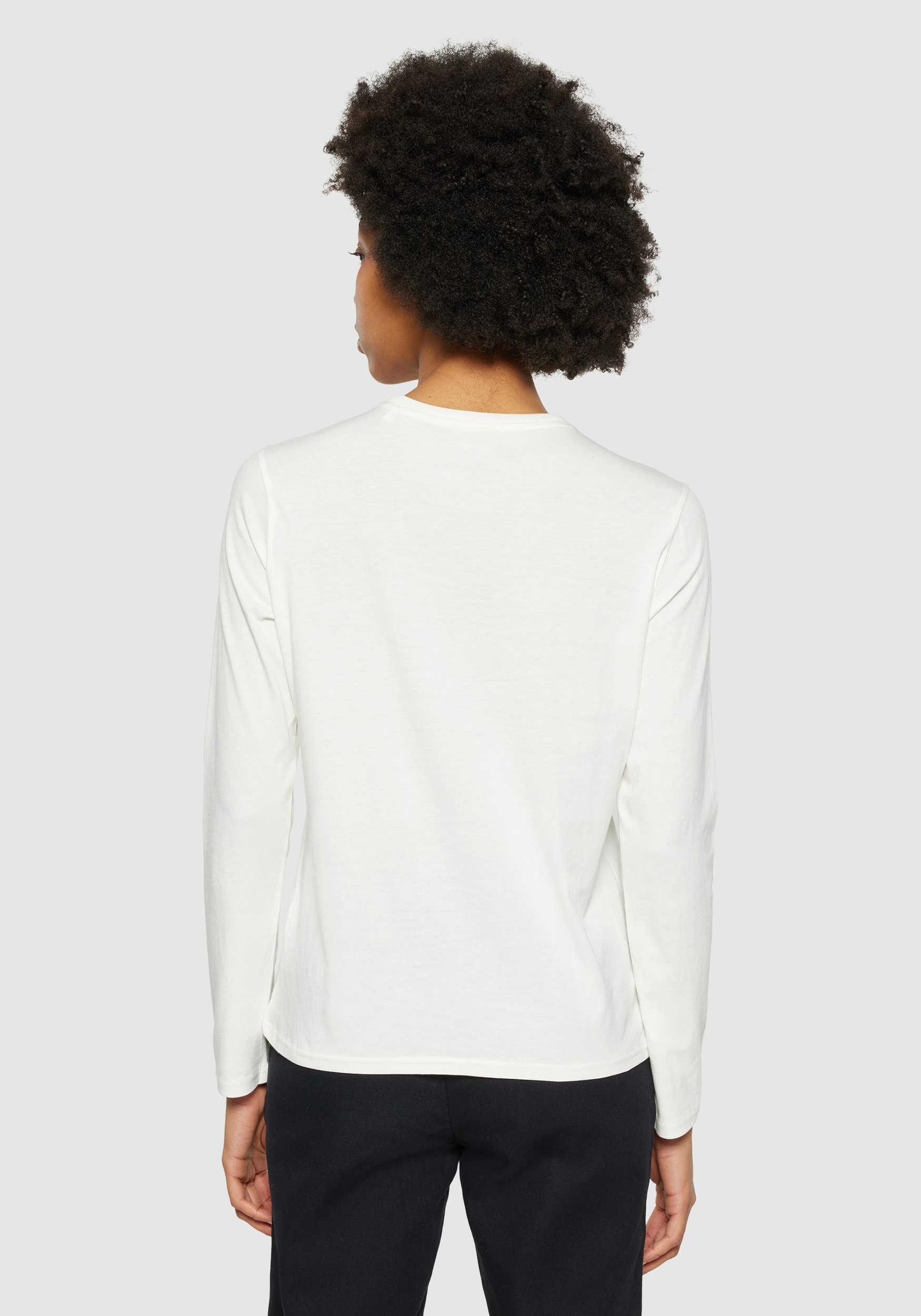 Knowledge Cotton Apparel Longsleeve Basic Pima Cotton Egret