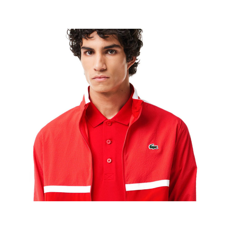 Polo tennis Lacoste Djokovic rouge printemps