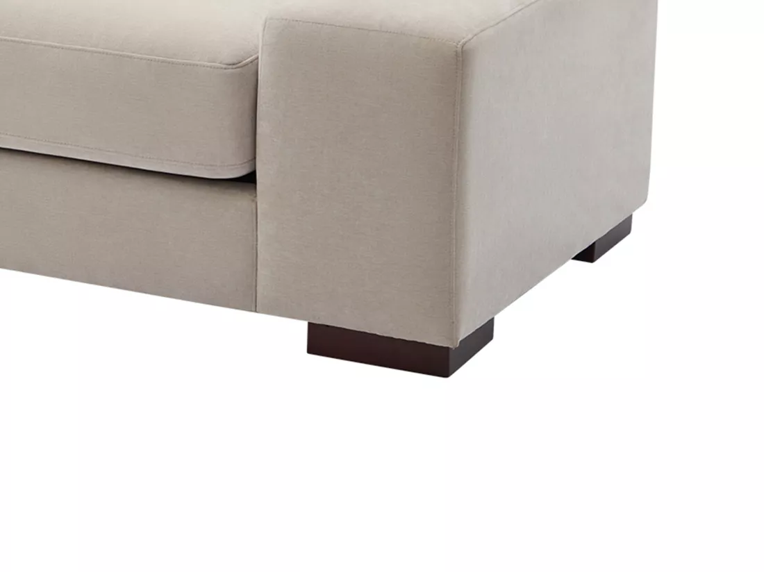 Canapé d'angle gauche en tissu beige STRALAO