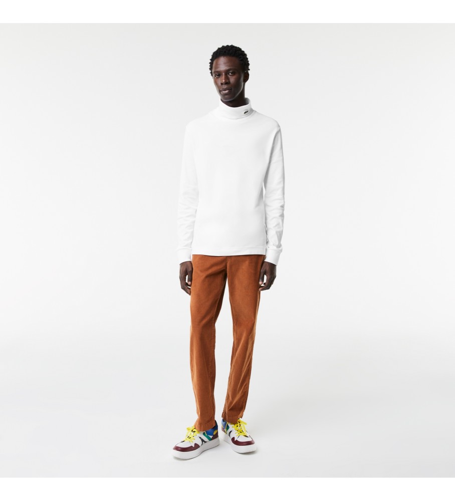 Camiseta Lacoste Col Roule Manches Longues branco