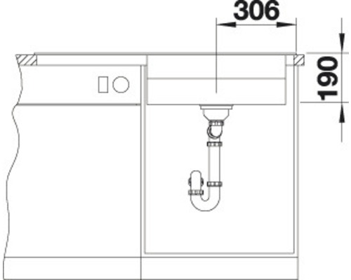 Blanco ZENAR XL 6 S DGP spoelbak, 1000 x 510 mm, antraciet, 524052, 1 bak, bak rechts, met afdruiprek