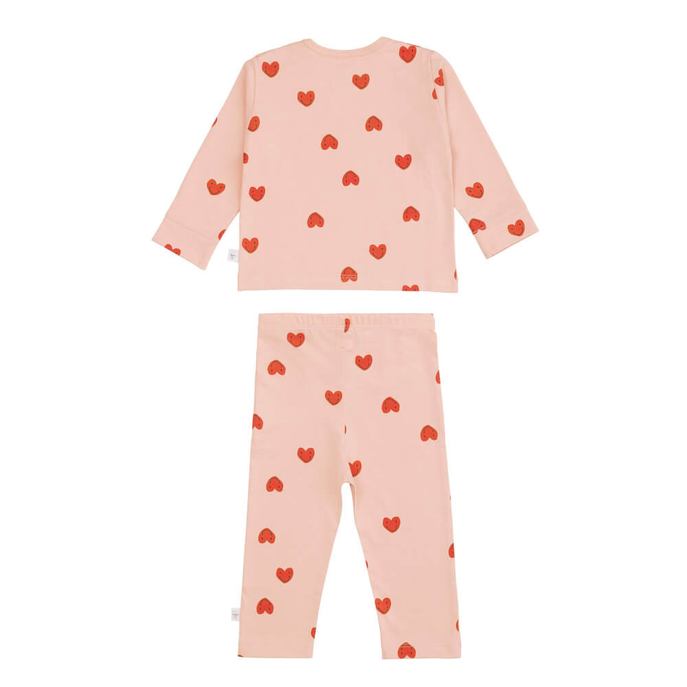 Long Sleeve Set Heart peach rose, 74/80,