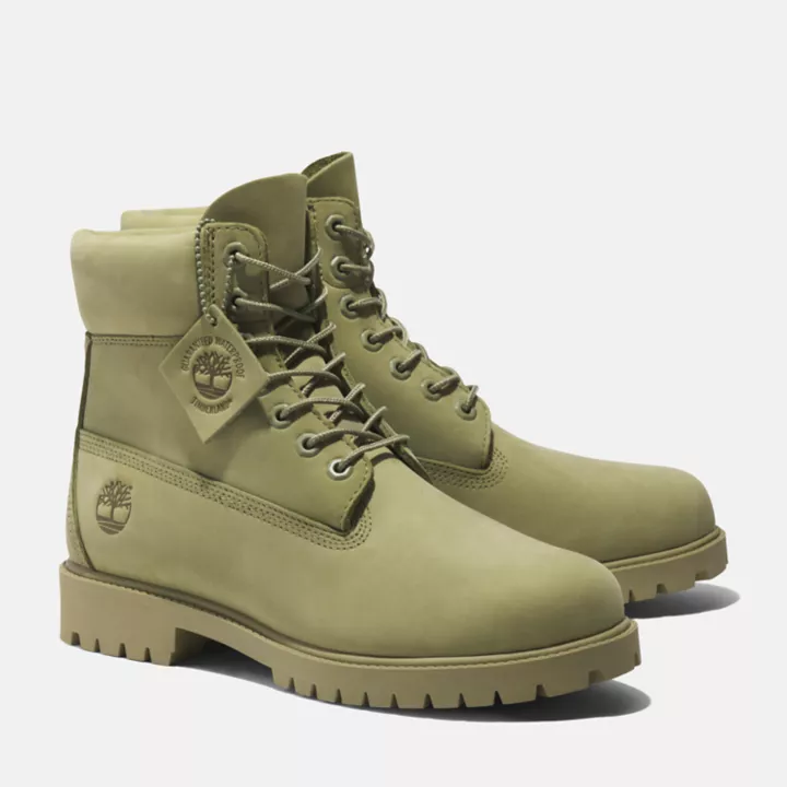 Bottine 6-Inch imperméable à lacets Timberland Heritage pour homme en vert clair