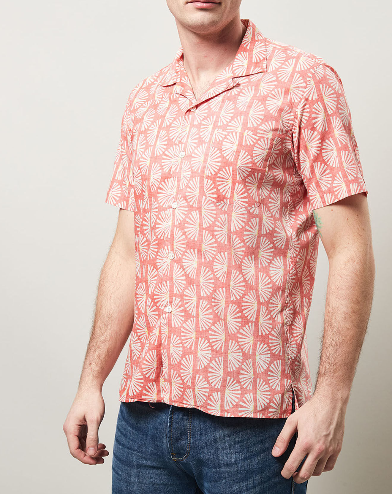 Hartford Chemise slim Slam imprimé rouge/blanc