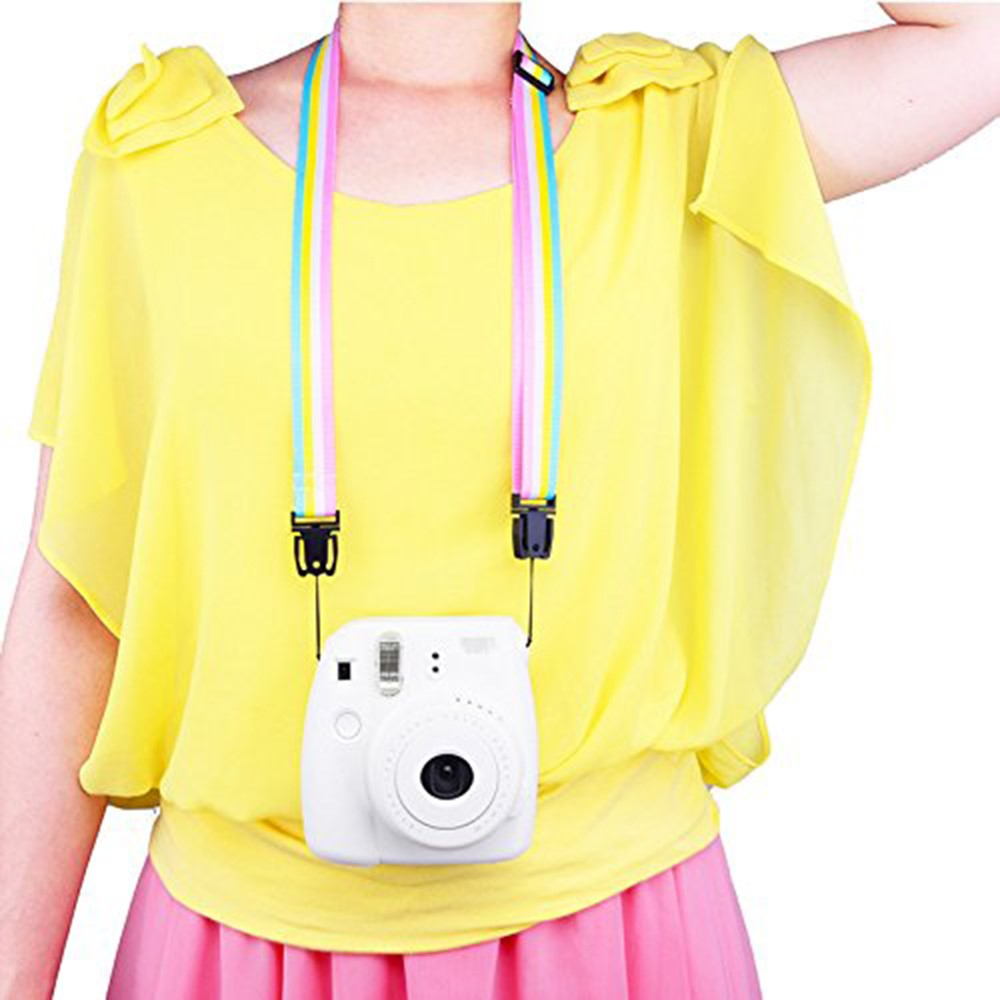 (10-tlg. Set) Fujifilm Instax Mini 12 / 11 / 9 / 8 Kamera Kit mit Leder Tragetasche / Foto Album / Fotorahmen / Sticker / Schultergurt - Blau