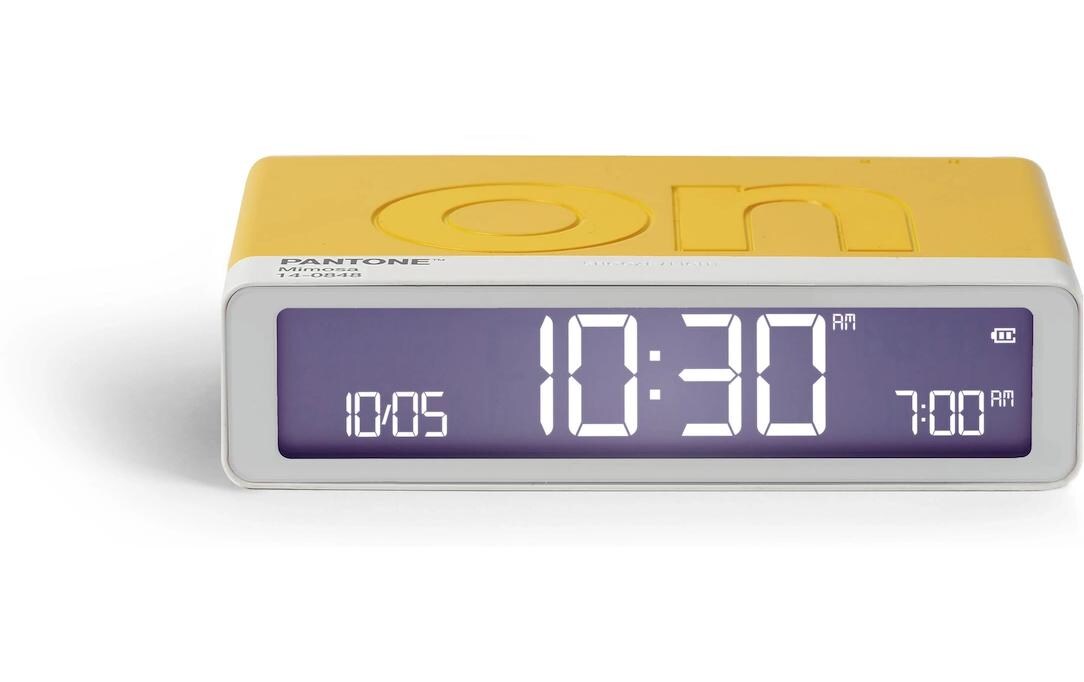 Digitalwecker Flip Classic Pantone MimosaLCD-Wecker mit Umkehrfunktion (On/Off)