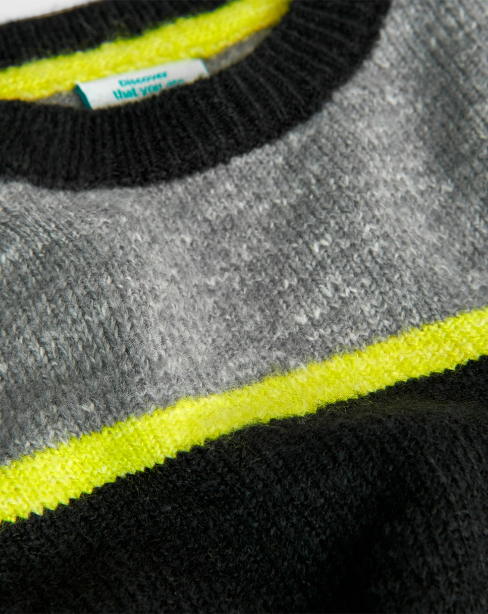 Strickpullover STRIPES in grau/gelb/schwarz