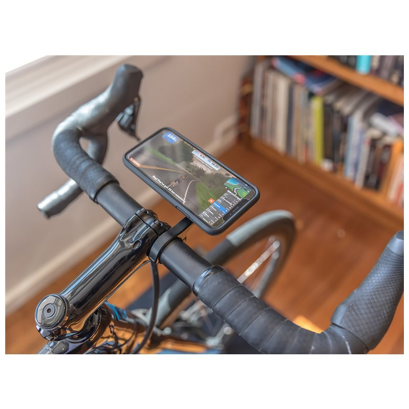 Out Front Mount Pro Universal Fahrrad Velo Lenkstangen Halterung mit Sicherungsverschluss (QLM-OFM-PRO) - Schwarz / Blau