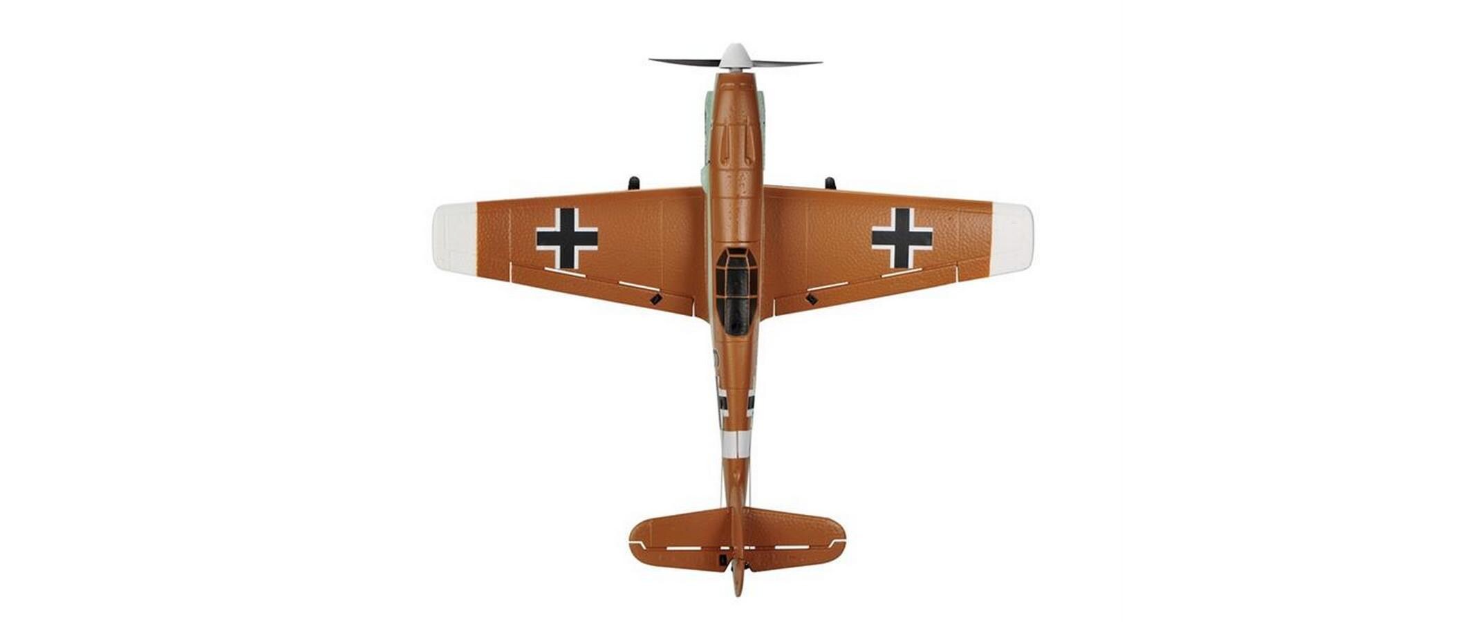 Warbird Mini BF-109 450 mm, Braun, RTF<br>Kleines 4-Kanal RC-Flugzeug mit Gyro