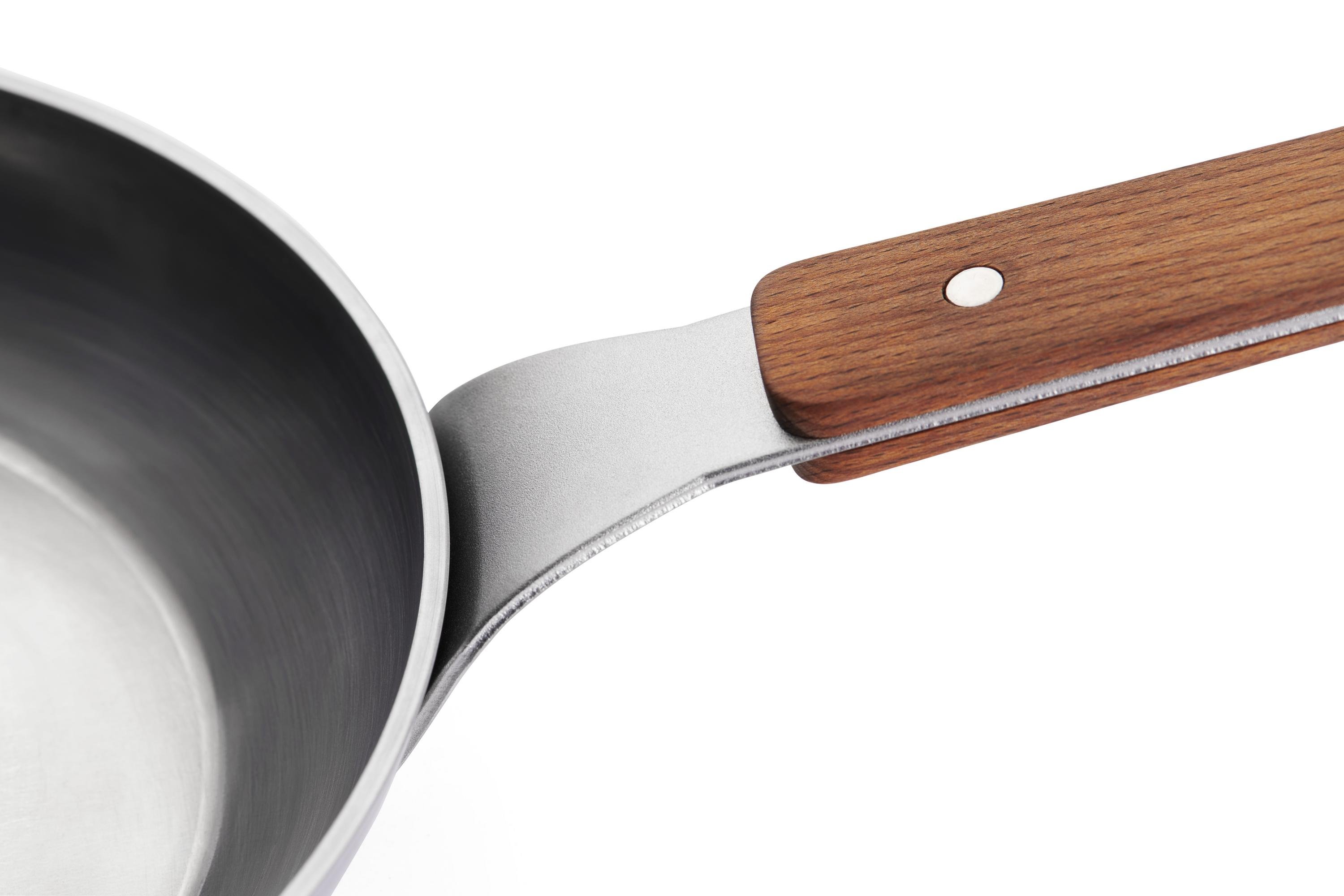 Carbon Steel  Flachpfanne - Griffart: Fester Holzstiel