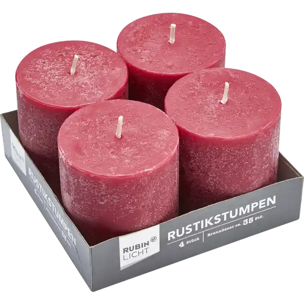 Rustikstumpen Rot 80x68mm
