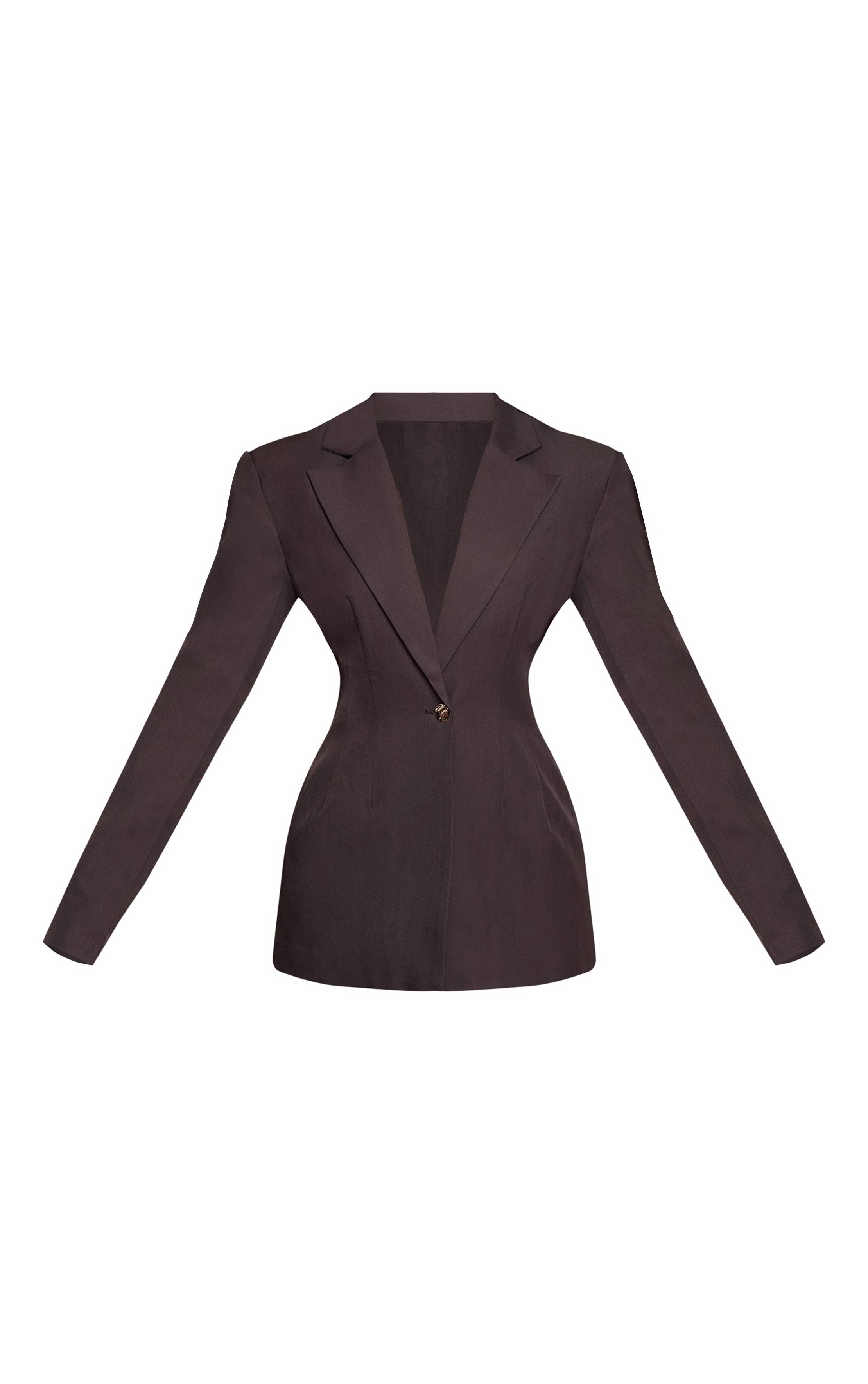 Steel Grey Blazer Cintré À La Taille Prune