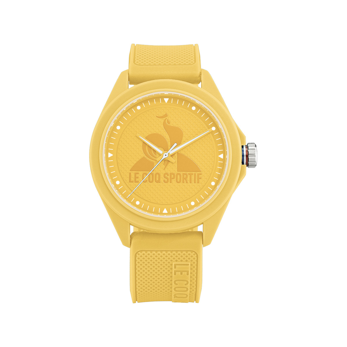 Montre LE COQ SPORTIF monochrome homme bracelet plastique jaune