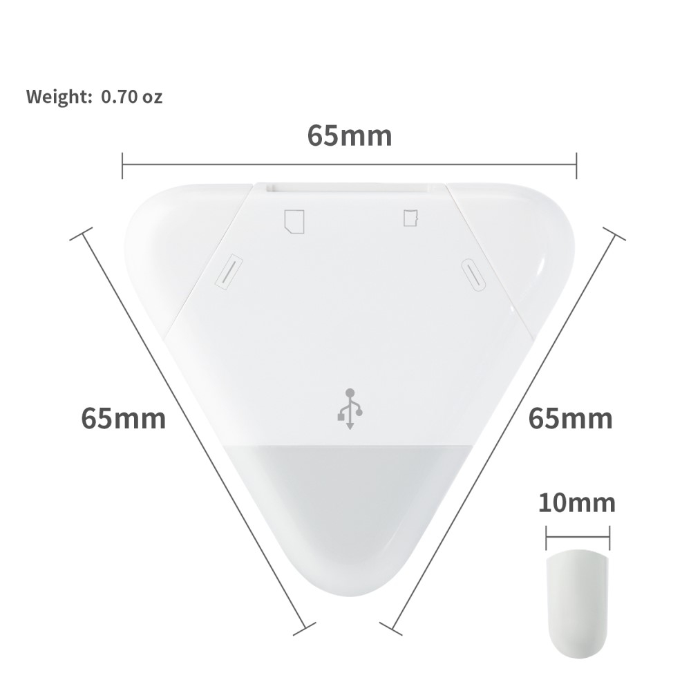4in1 OTG USB Mini Kartenlesegerät Card Reader Lightning / USB A / USB C / MicroSD & SD Karte - Weiss