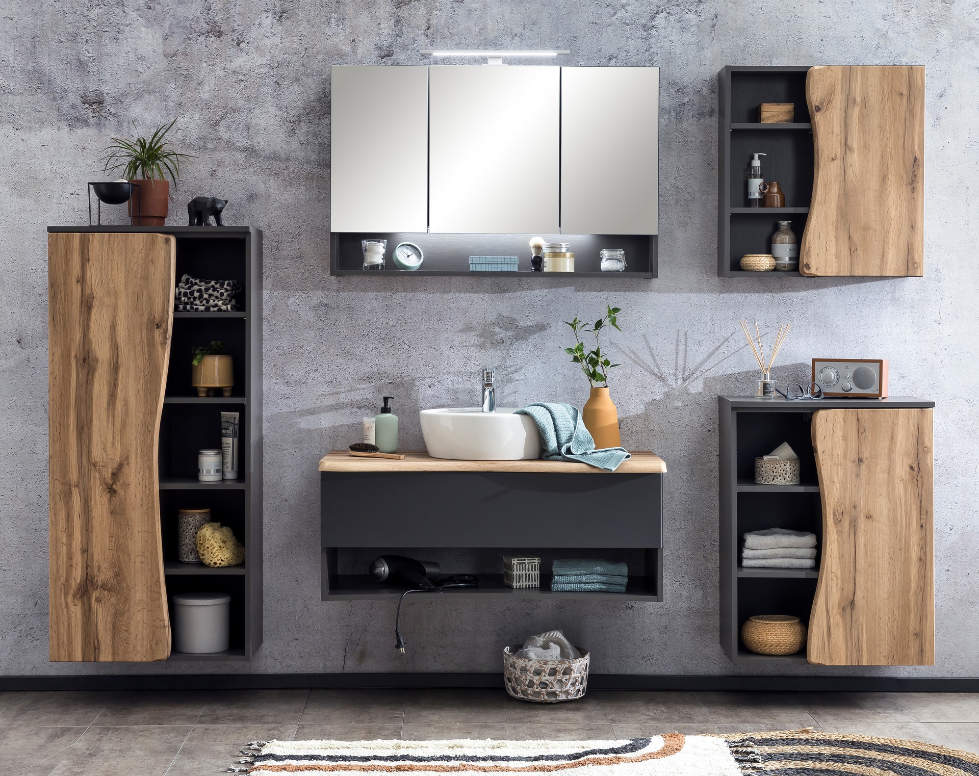 Bad-Unterschrank ANTWERPEN braun / grau