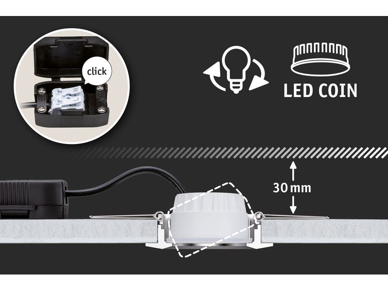 Paulmann Einbauleuchte LED Modul Choose Coin 3er-Set Drei LED Einbaustrahler
