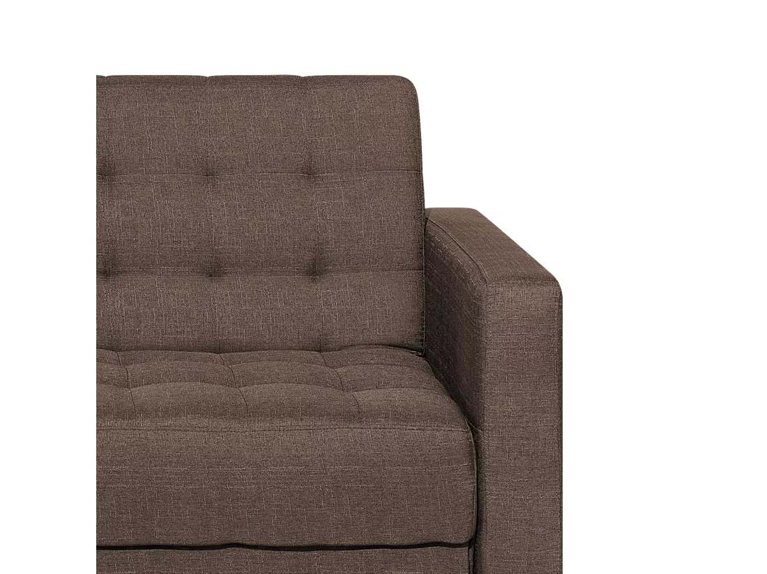 Canapé convertible 3 places en tissu marron foncé ABERDEEN