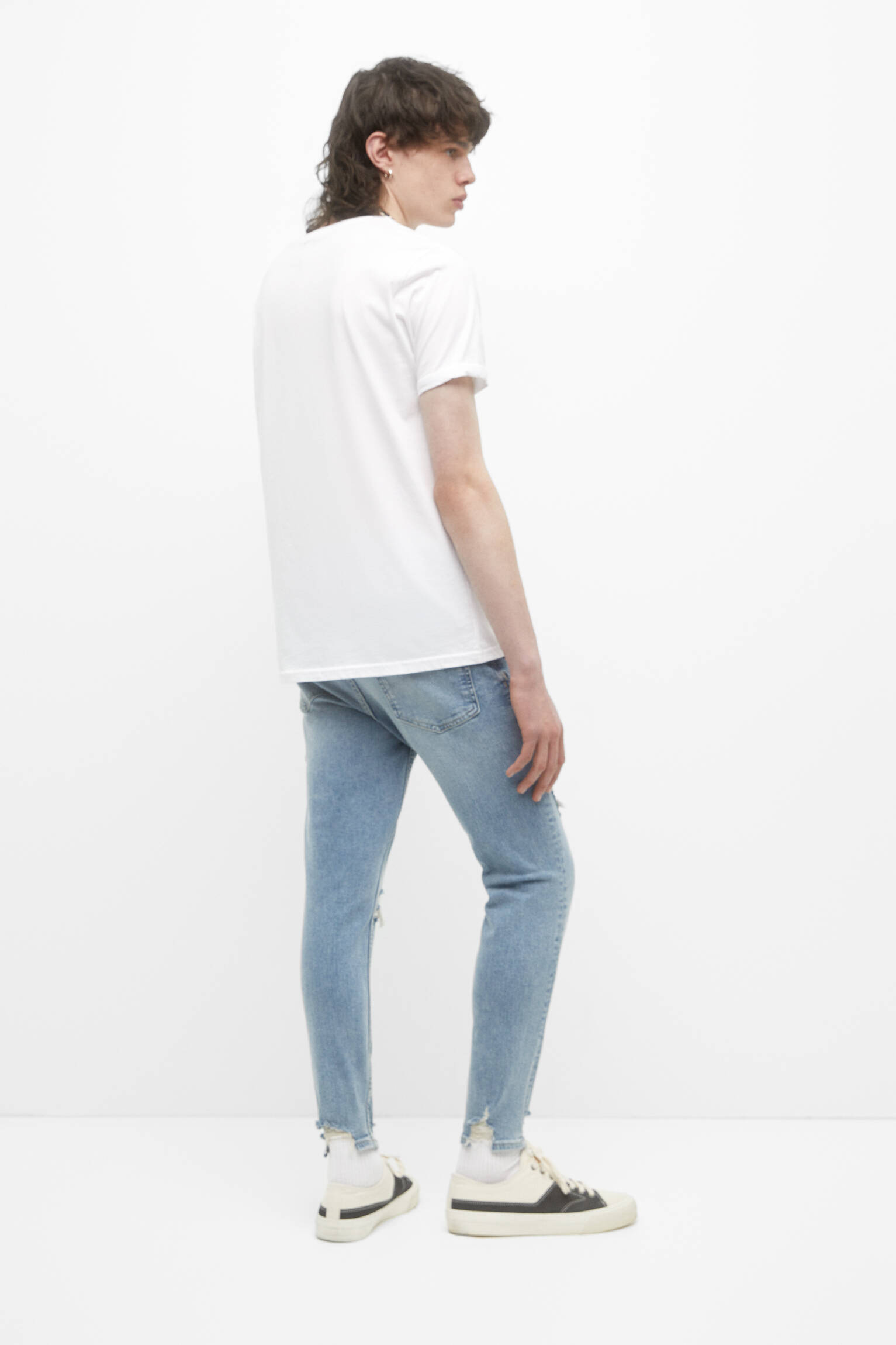 CALÇA JEANS CENOURA RASGADA - AZUL CLARO