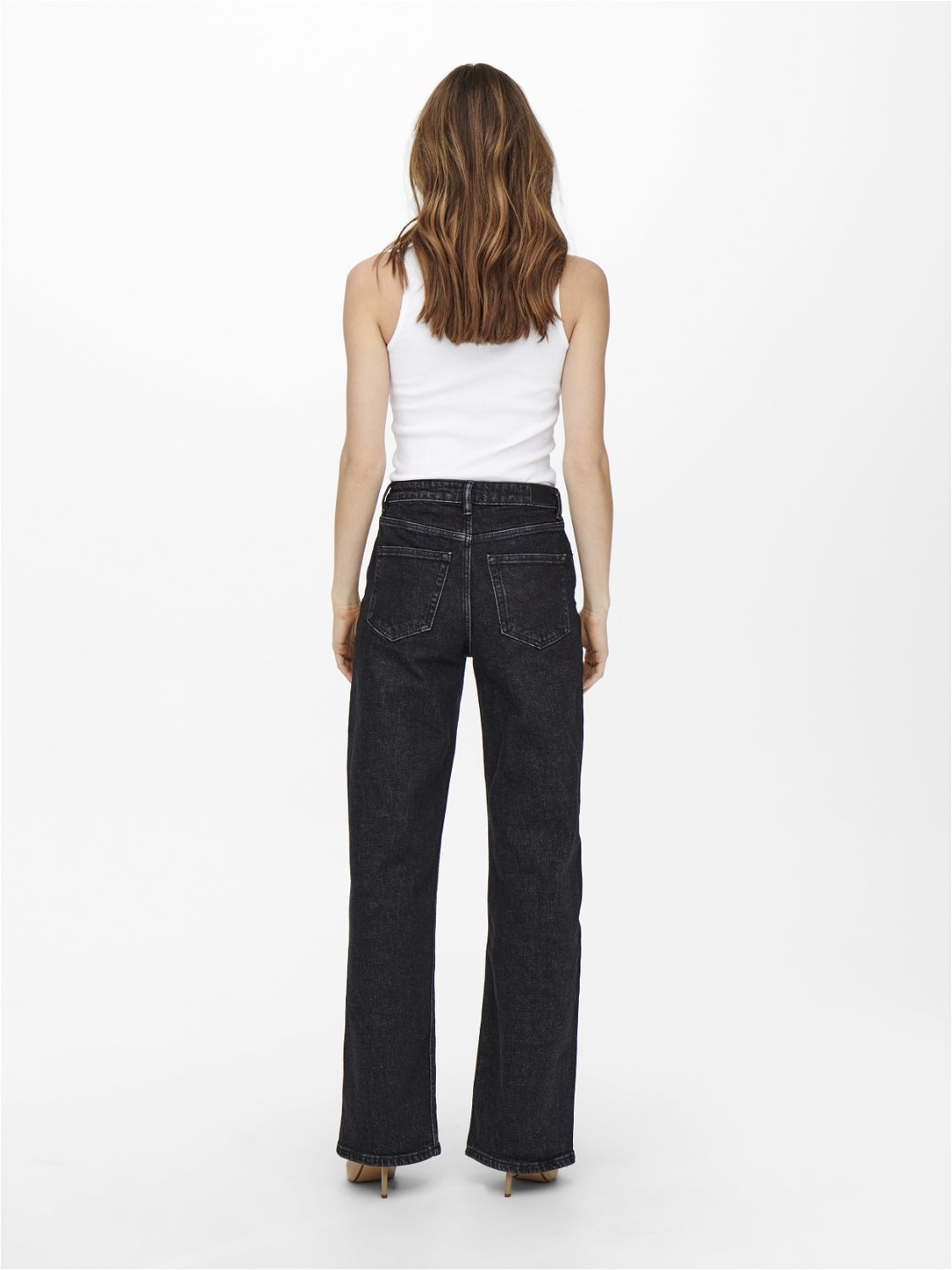 ONLJUICY Hohe Taille Weiter Beinschnitt Jeans Black Denim