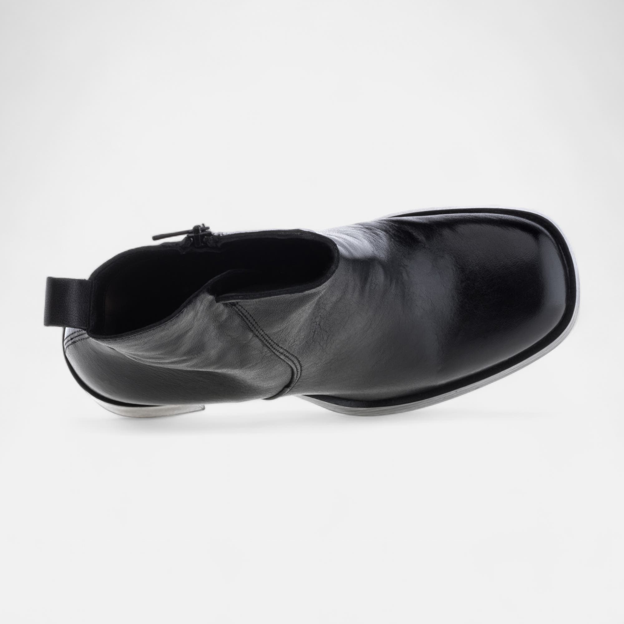 Bottines à talon Femme en cuir noir